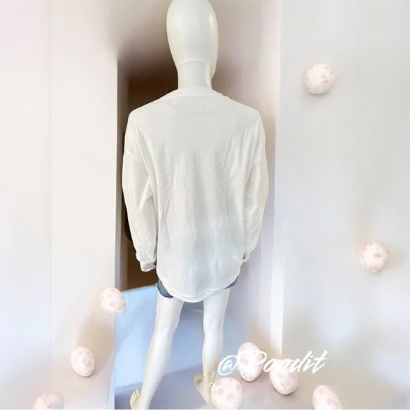 Corded oversized white sequin eggs pull over S M L XL 2XL - Picture 6 of 7